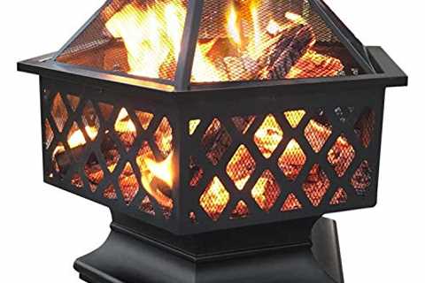 Yaheetech Hexagon Fire Pit Fireplace Portable..