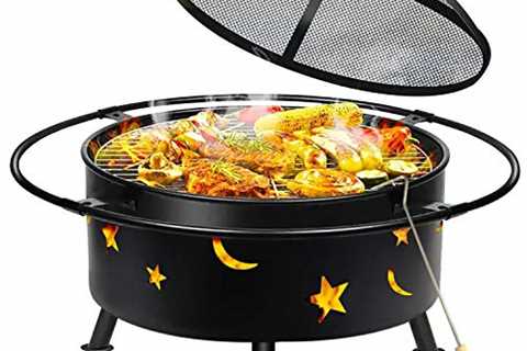 Outdoor Fire Pits Wood Burning Grill - 30” Round..