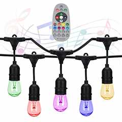 WANTONL Outdoor LED String Light,49ft, RGB Color..