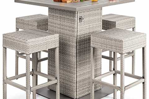 Best Choice Products 5-Piece Outdoor Wicker Bar..