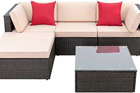 Devoko 5 Pieces Patio Furniture Sets All Weather..