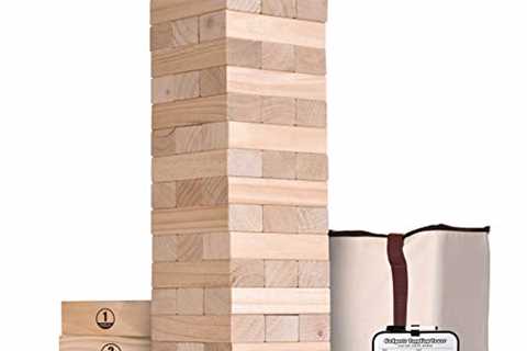 GoSports Giant Wooden Toppling Tower (Stacks to..