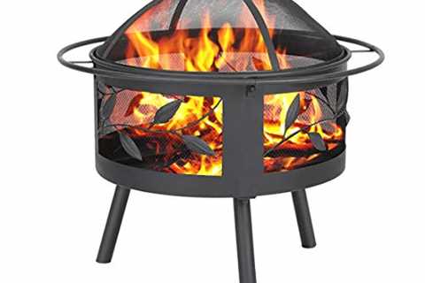 Fire Pits Outdoor Wood Burning Grill - Steel BBQ..