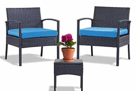 Leasbar Outdoor Chairs Set Bistro Set 3 Pieces..