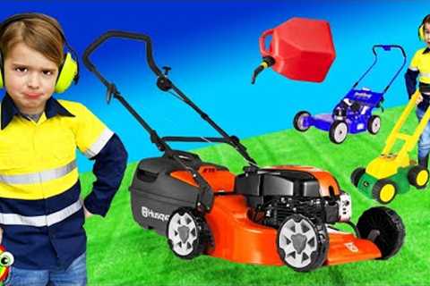 Lawn Mowers for Kids | Learning Yard Work Kids |..