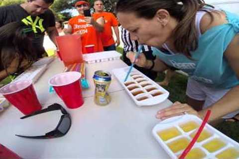 Beer Olympics 2014 - Ice Cube Tray Chug Beer..